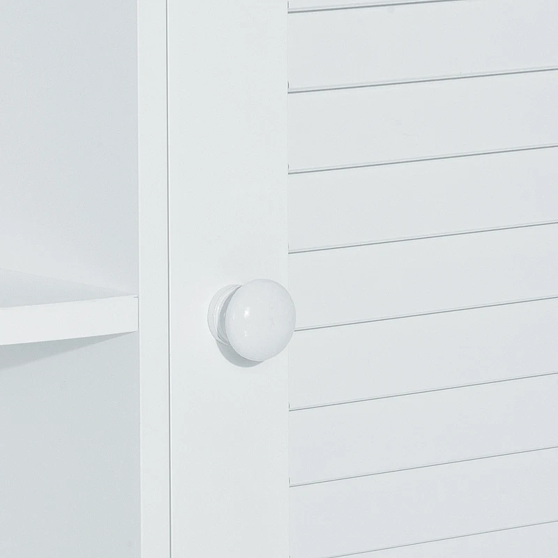 HOMCOM Eckschrank Badezimmerschrank Badschrank Badregal Schrank Weiß 60x30x80cm