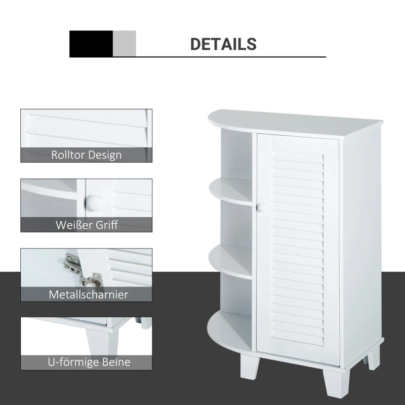 HOMCOM Eckschrank Badezimmerschrank Badschrank Badregal Schrank Weiß 60x30x80cm