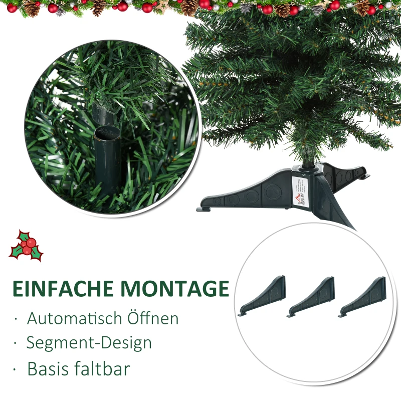 HOMCOM Künstlicher Weihnachtsbaum 1,2 m Christbaum Tannenbaum 212 Äste PVC Grün Ø32 x 120H cm