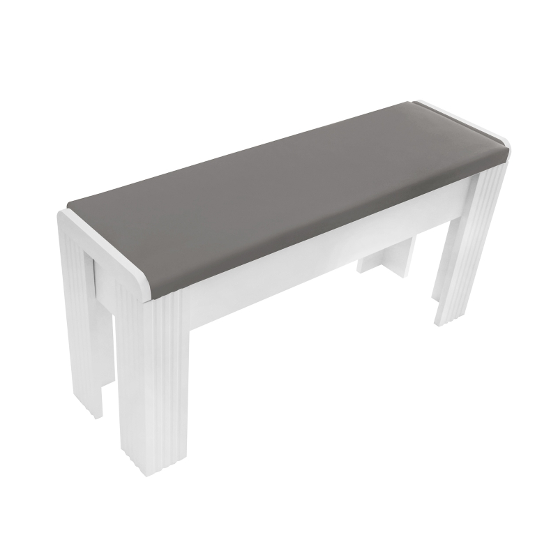 Panca Moderna con Cuscino in finta pelle per Cambio Scarpe, Design Elegante per Soggiorno e Ingresso, Grigio+Bianco