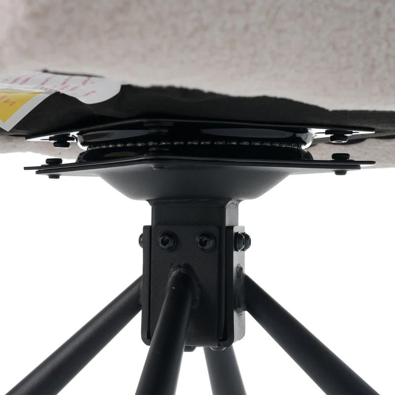 Set di 2 Sedie da Pranzo Moderne Imbottite in Sherpa con Braccioli e Funzione Girevole, Bianco