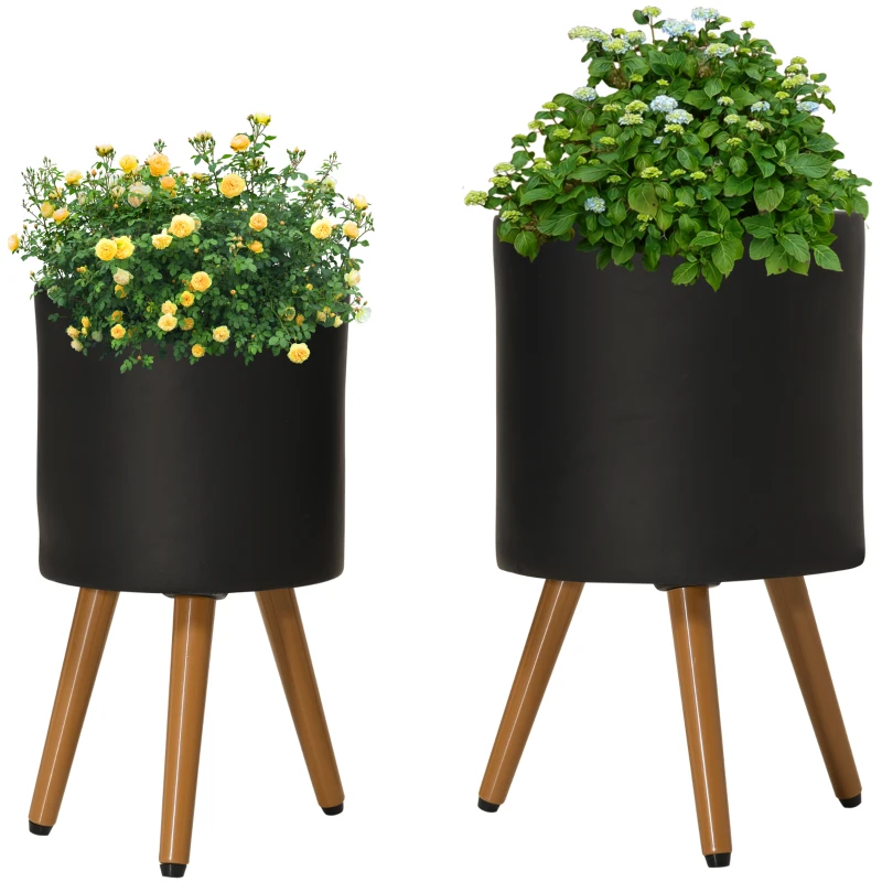 Outsunny zestaw 2 donic, donice z demontowalnymi nogami do użytku wewnętrznego i zewnętrznego