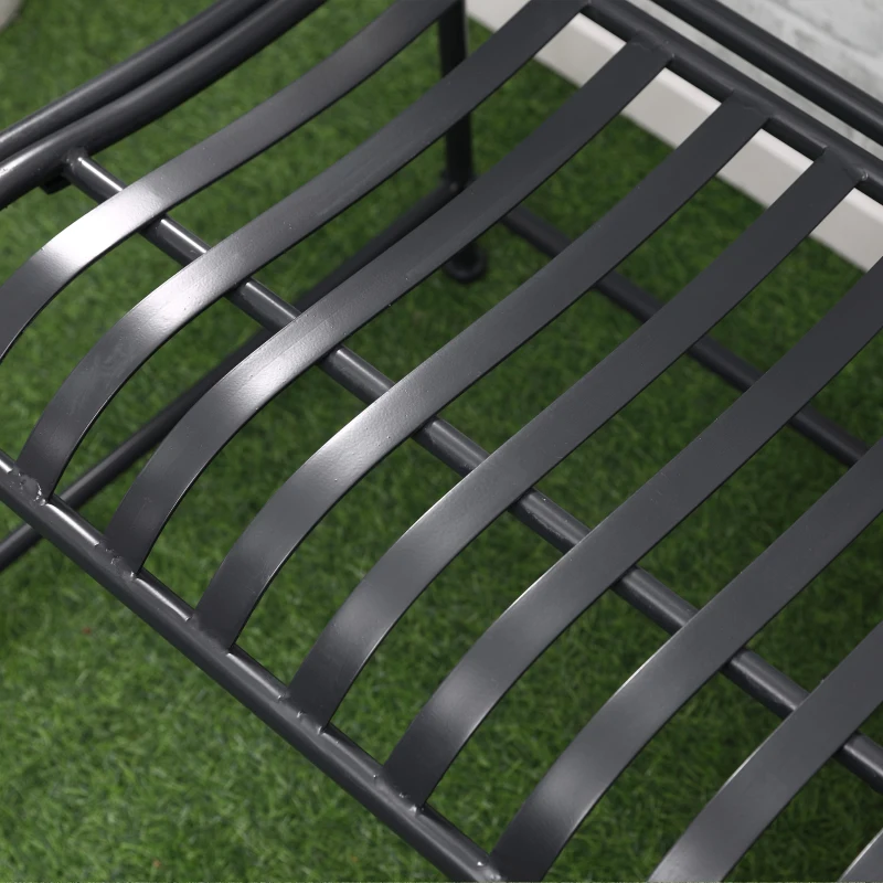 Outsunny tuinbank 2-zits met armleuningen voor tuinbalkon grijs