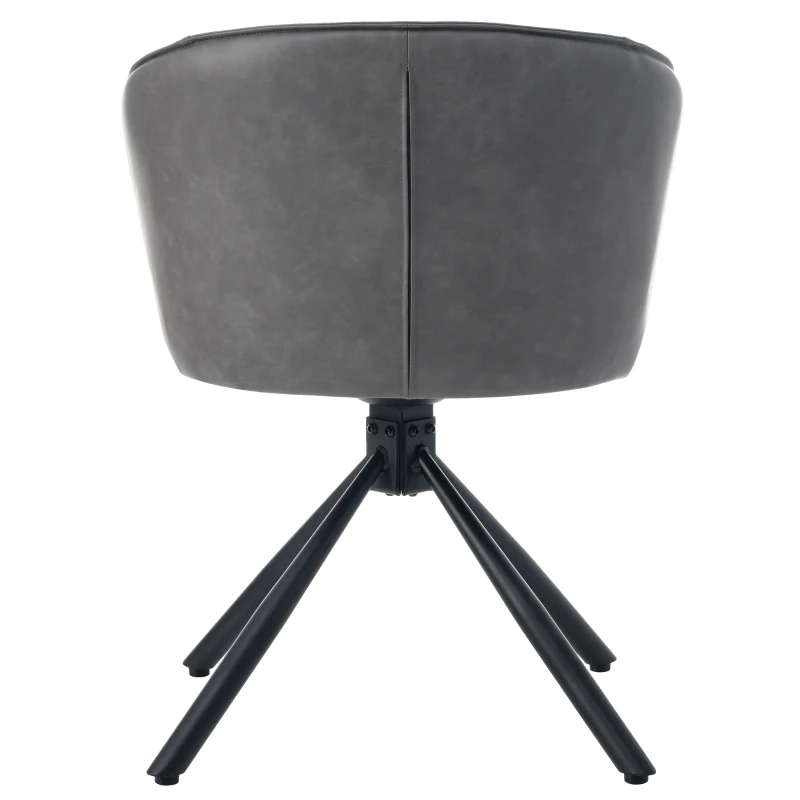 Set di 2 Sedie da Pranzo Moderne e Semplici in finta pelle, Girevoli, Montaggio Rapido, Grigio