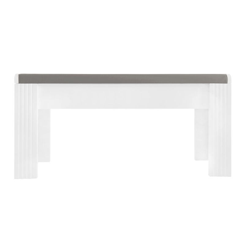 Panca Moderna con Cuscino in finta pelle per Cambio Scarpe, Design Elegante per Soggiorno e Ingresso, Grigio+Bianco