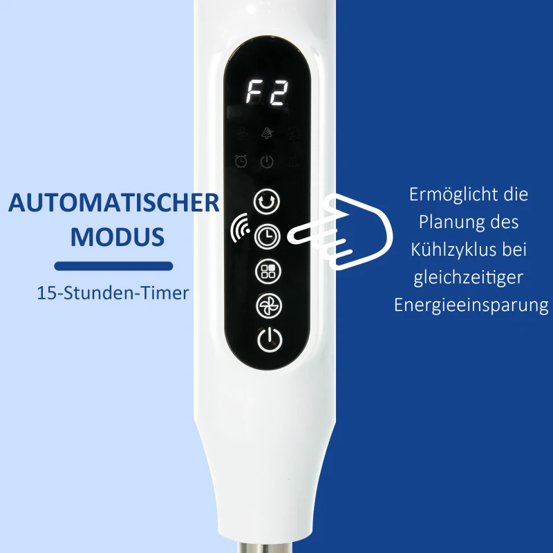 HOMCOM 138 cm Standventilator 5h Timer Ventilator mit Fernbedienung höhenverstellbarer Lüfter 3 Geschwindigkeitsstufen Verstellbarer 85° Neigungswinkel Stahl