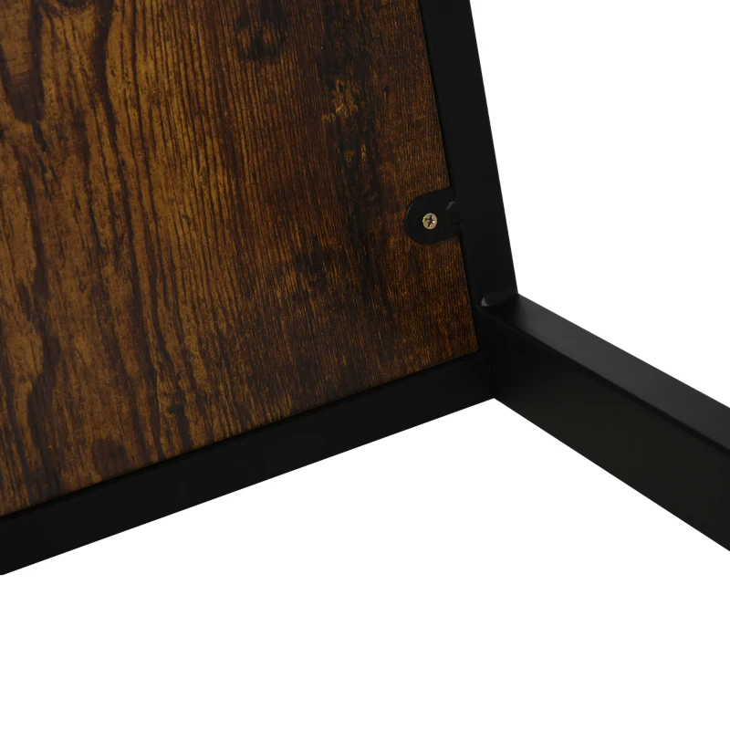 HOMCOM bijzettafel in C-vorm, koffietafel, salontafel, statafel, tafel, metaal, MDF, rustiek-bruin, 40,6 x 50,8 x 64,2 cm