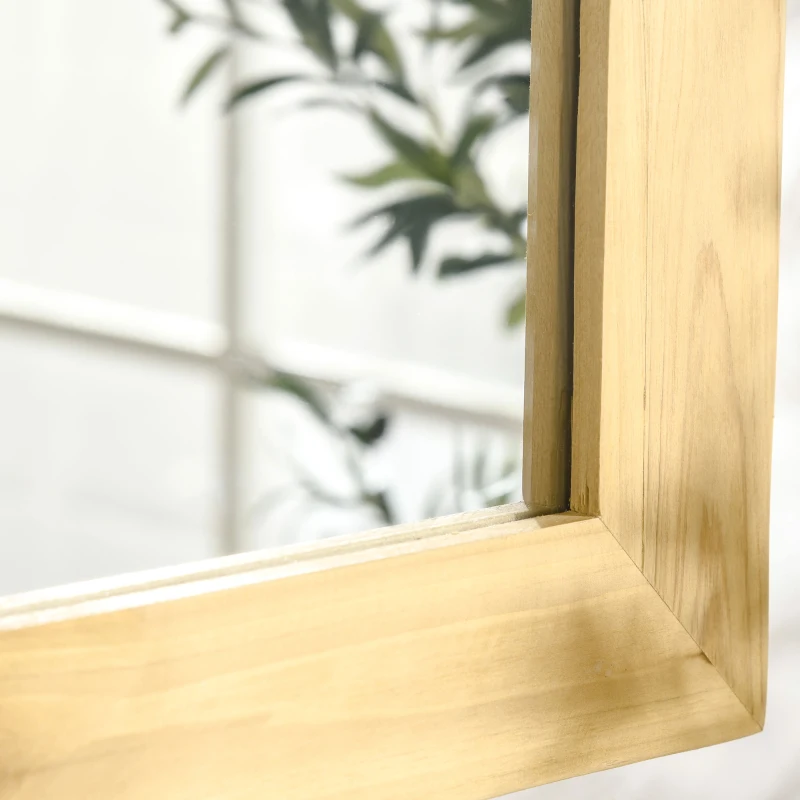 HOMCOM Spiegel in Fensteroptik 101,6 cm x 60,9 cm x 2 cm MDF-Holz Tannenholz Spiegelglas