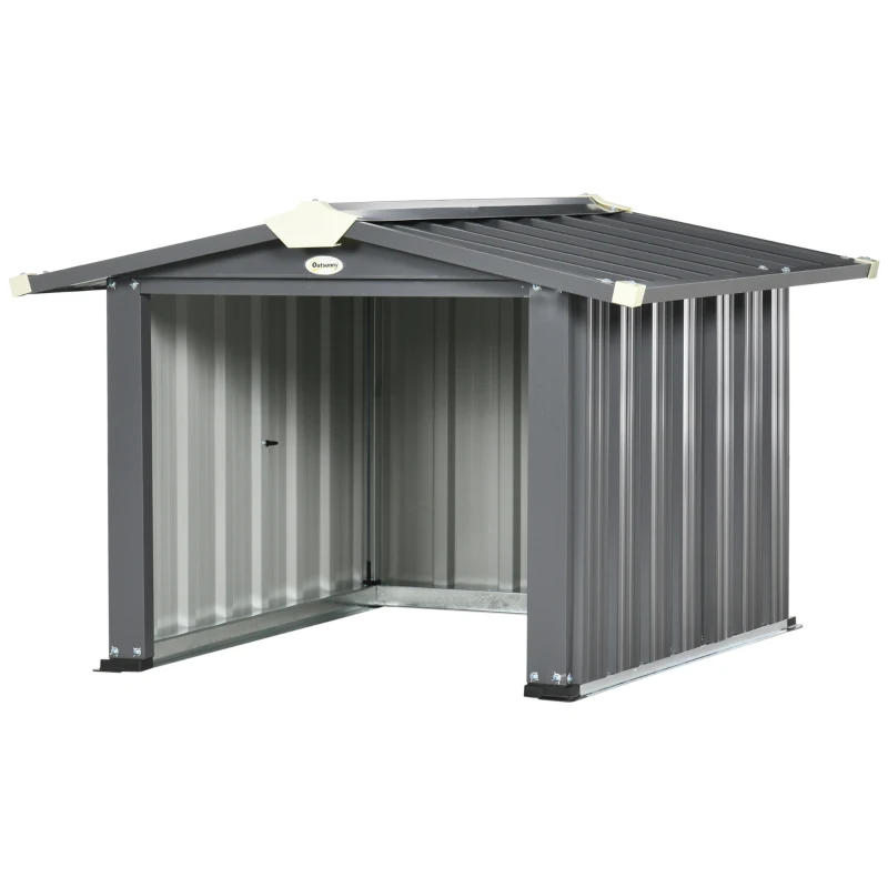 Outsunny Garage für Rasenmähroboter, Schutz vor Regen und Sonne, Stahl, schwarz, 88 x 89 x 63 cm