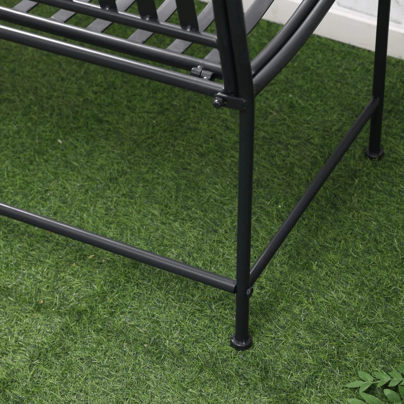 Outsunny tuinbank 2-zits met armleuningen voor tuinbalkon grijs