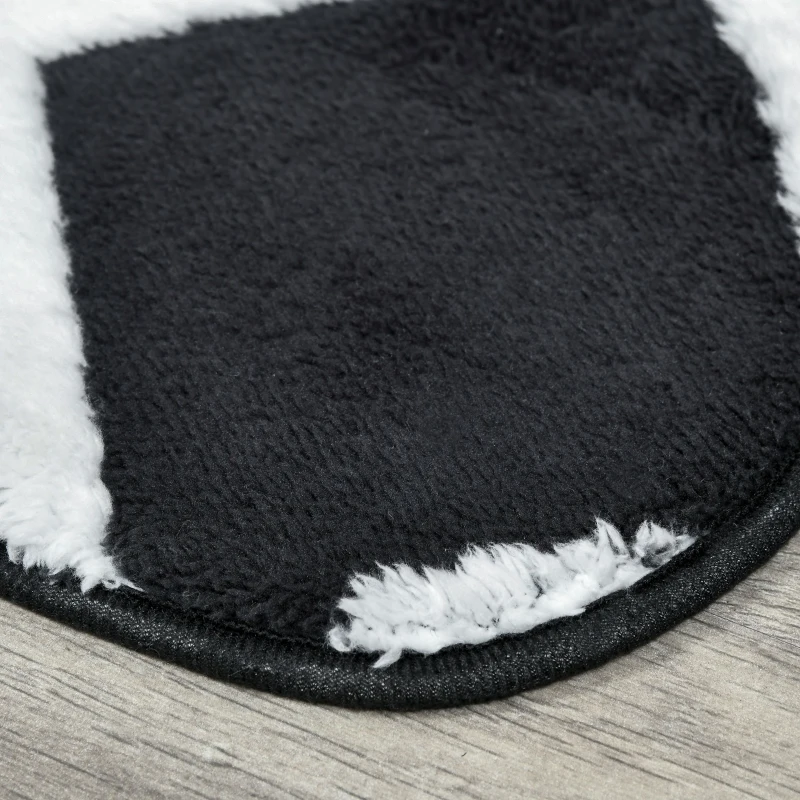 HOMCOM Teppich mit Rautenmuster, Vliesunterlage, 230 cm x 160 cm x 0,7 -0,8 cm, Schwarz + Weiß