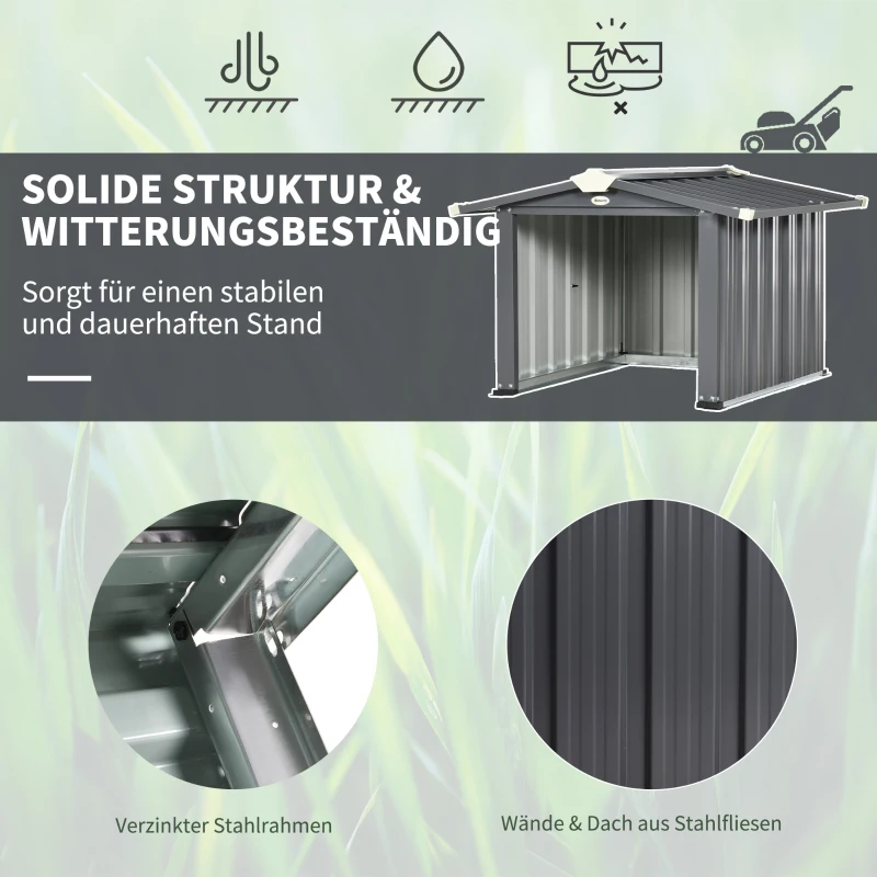 Outsunny Garage für Rasenmähroboter, Schutz vor Regen und Sonne, Stahl, schwarz, 88 x 89 x 63 cm