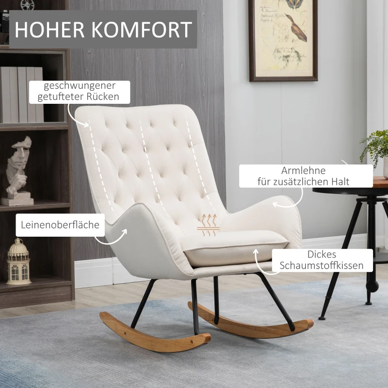 HOMCOM Fotel bujany w skandynawskim stylu