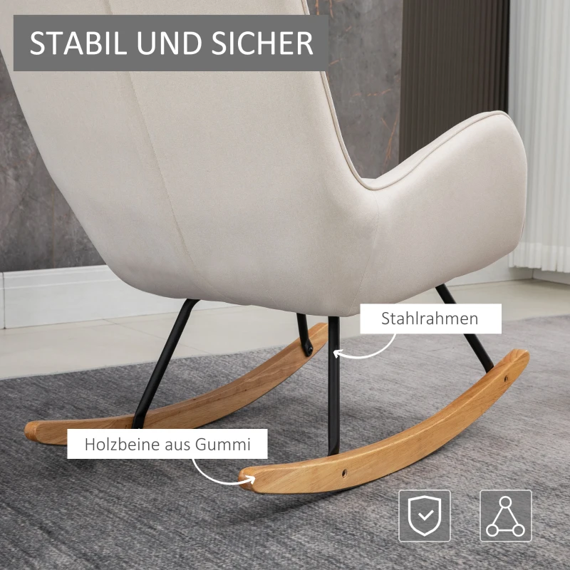 HOMCOM Fotel bujany w skandynawskim stylu