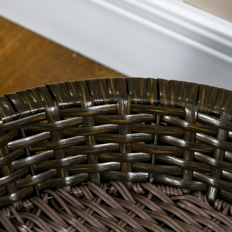 PawHut Katzenkorb inkl. Kissen und verstecktem Stauraum, Katzenbett, Haustierbett. PE-Rattan, Dunkelbraun + Creme