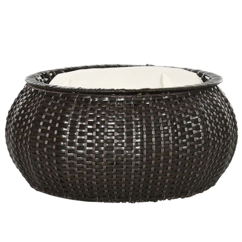 PawHut Katzenkorb inkl. Kissen und verstecktem Stauraum, Katzenbett, Haustierbett. PE-Rattan, Dunkelbraun + Creme