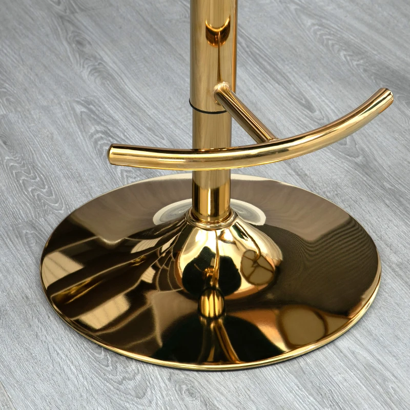 HOMCOM 2er-Ser Barhocker im Vintage-Design, inkl. Fußtstütze, Samtoptik, Barstuhl, Grün + Gold