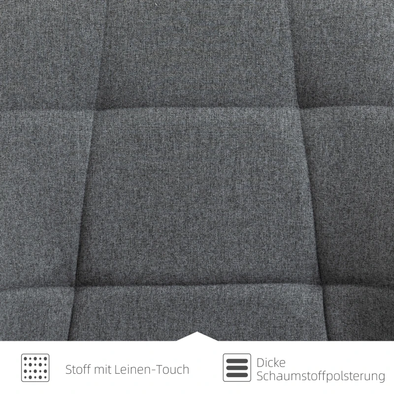 HOMCOM Sessel-Set im Skandidesign, Sessel mit Ottomane, weiche Polsterung, Bugholz, Leinenoptik, 54 x 62 x 96 cm