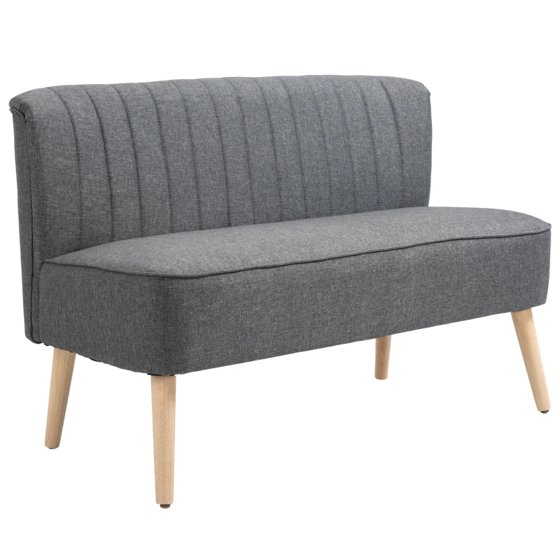 Homcom Canapea Minimalista – Gri inchis, Compacta & Fara Cotiere(m-11)