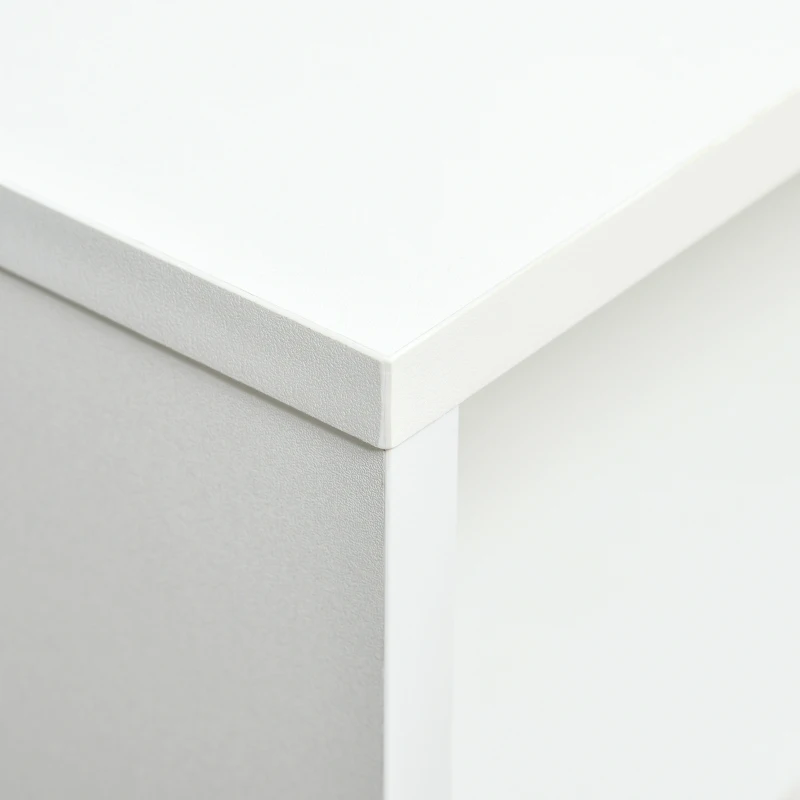 HOMCOM Couchtisch Wohnzimmertisch mit Schublade Regale Beistelltisch Kaffeetisch Teetisch Nachttisch Spanplatte Weiß+Braun 100 x 50 x 42 cm