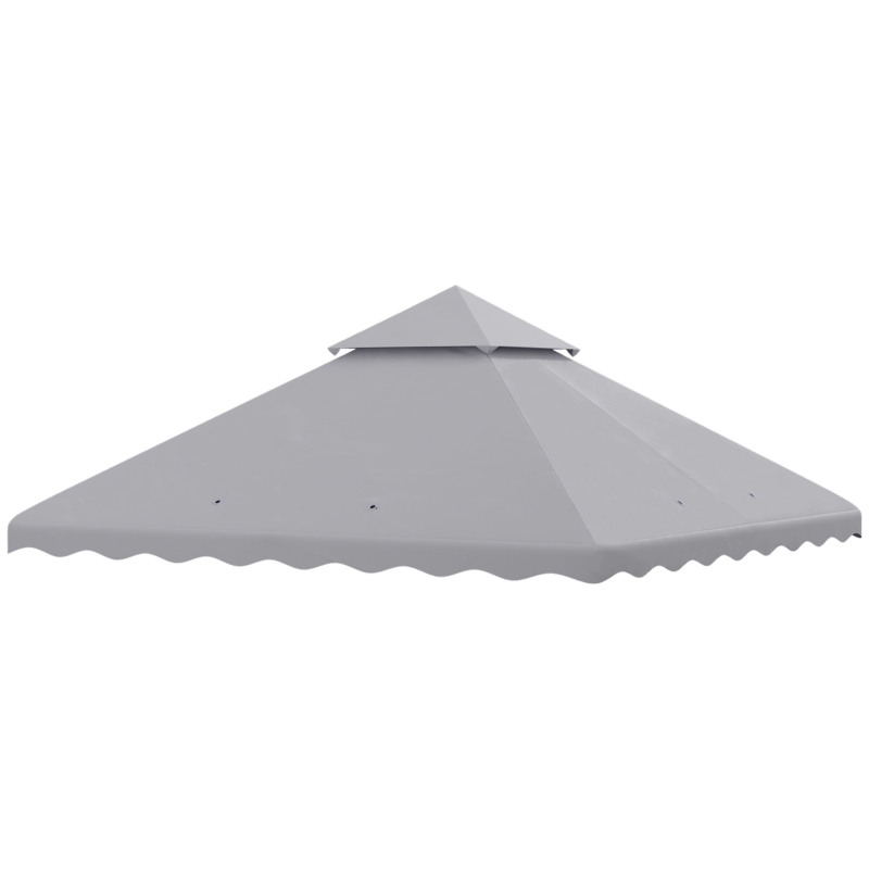 Outsunny Toldo de Substituição para Pérgola com Teto Duplo e 10 Orifícios de Drenagem 2,95x2,95 cm Cinza