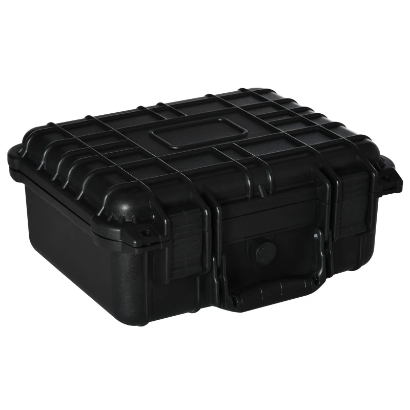 Outsunny 2er-Set Wertsachenkoffer mit Rollen und 2 Griffen, wasserdicht, mit Luftventil, 34 cm x 29 cm x 15 cm, Schwarz