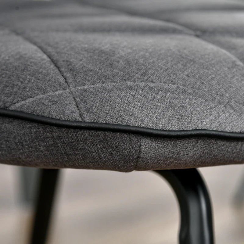 HOMCOM  2er-Set Esszimmerstühle im Retrodesign, Samtopitk, 47 cm x 62 cm x 91 cm, Grau