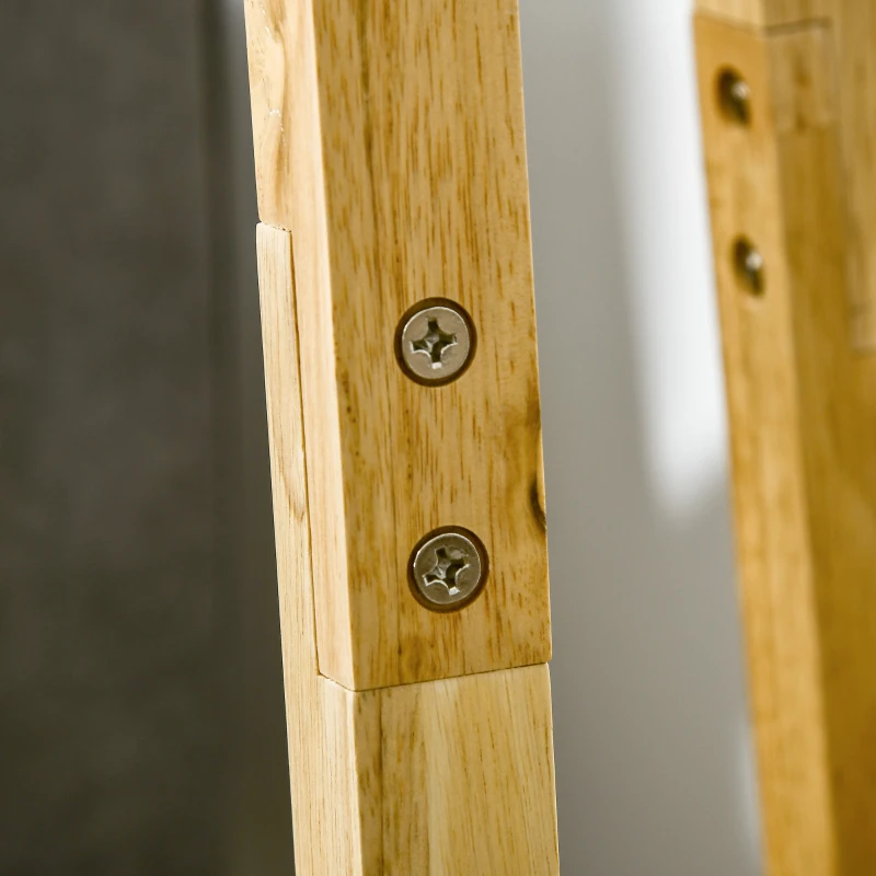 HOMCOM Stehlampe mit 1 Tischlampe 2er-Set Nachttischlampe 149 cm/68 cm Höhe Stehleuchte für Wohnzimmer Schlafzimmer Skandi-Design Weiß+Natur