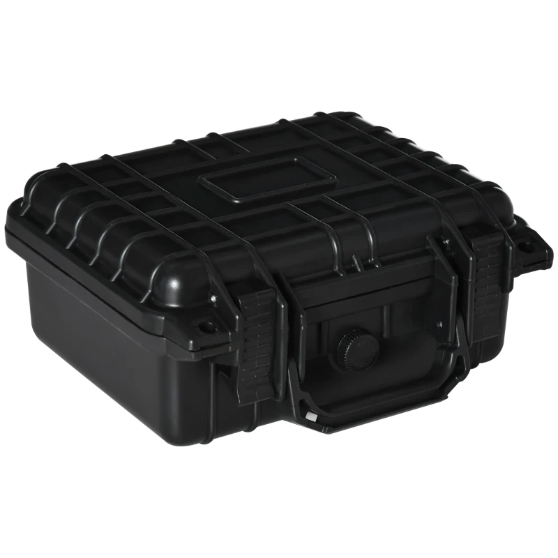 Outsunny 2er-Set Wertsachenkoffer mit Rollen und 2 Griffen, wasserdicht, mit Luftventil, 26 cm x 22 cm x 12 cm, Schwarz