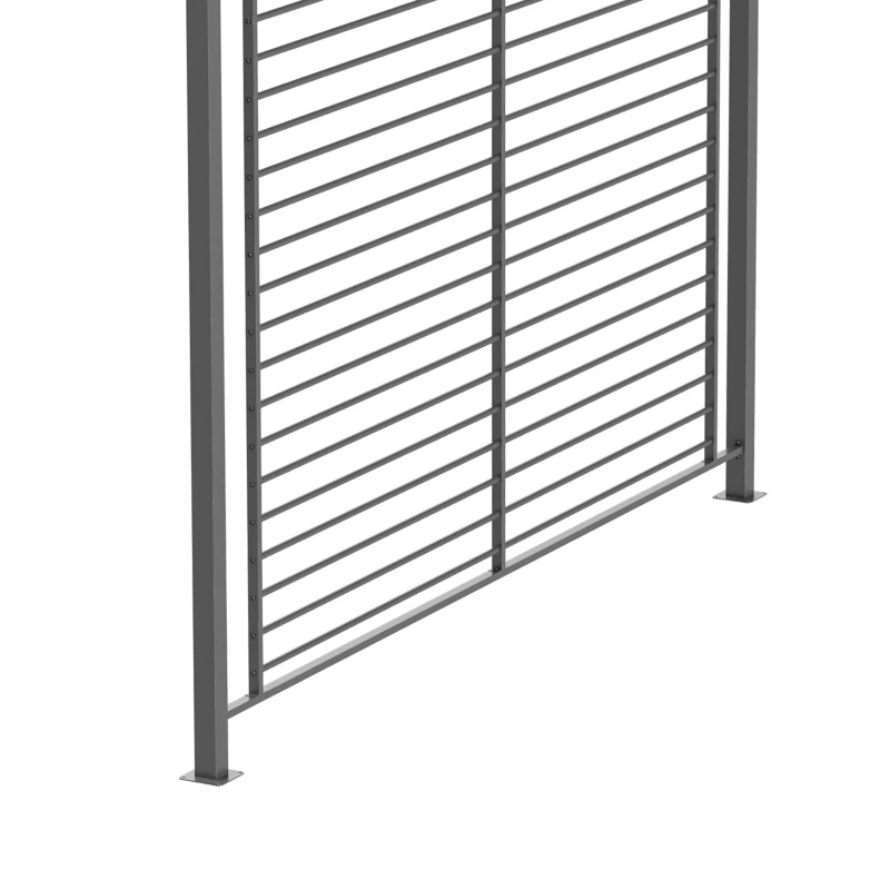 Outsunny Pergola, Gartenpavillon, 4 einziehbare Dachelemente, leicht und stabil, Metallrahmen, dunkelgrau, 3 x 3 x 2 m