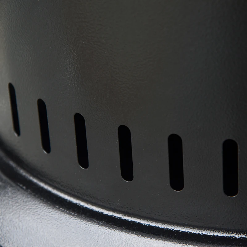 Outsunny warmtestraler terrasverwarmer met handvat wielen terrasverwarmer met automatische veiligheidsuitschakeling oprolbaar gas 10kW metaal RVS zwart Ø55,6 x 143 cm