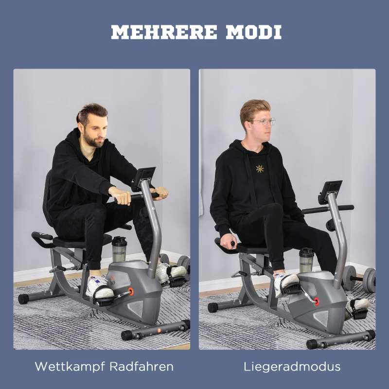 Rower treningowy trenażer rowerowy z regulacją oporu magnetycznego kolor szary + srebrny