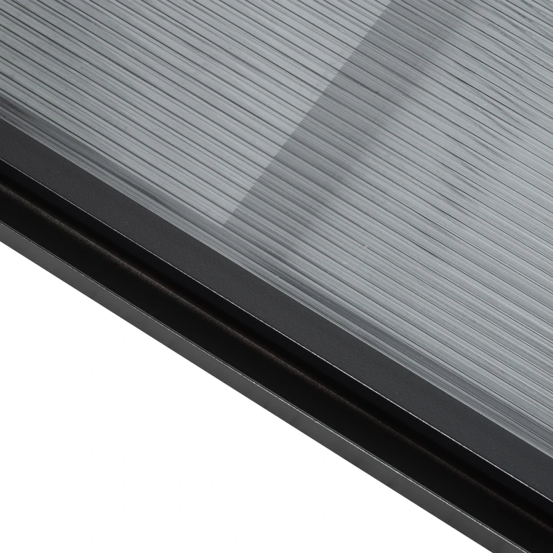 Outsunny Lamellenpavillon 3 x 3m, drehbare Lamellen, Handkurbel, stabiler Alurahmen, grau