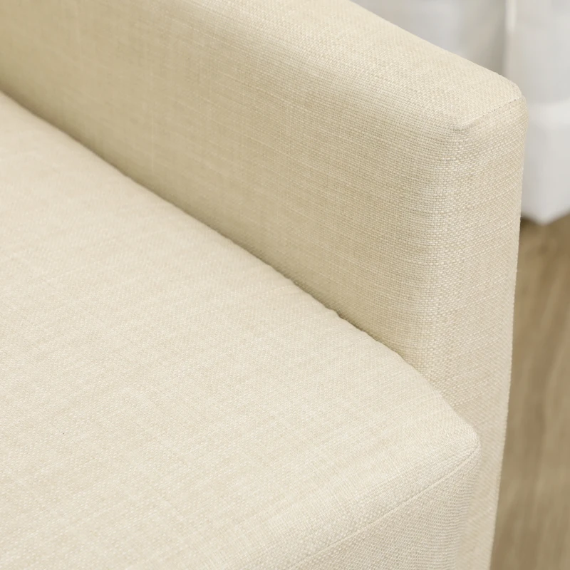 HOMCOM Ohrensessel im Skandidesign, Lesesessel, Akzentsessel, Massivholz, Natur + Creme