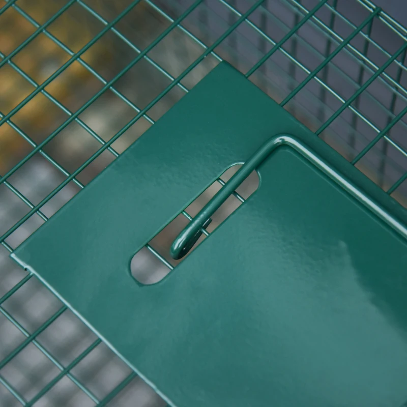 PawHut dierenval marterval vangval voor konijnen kattenval rat 2 ingangen handvat metaal donkergroen 100 L x 25 B x 28 H cm
