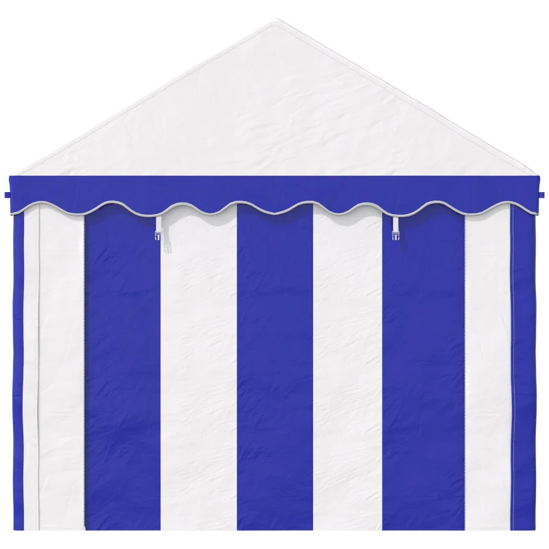 Outsunny Partyzelt, Bierzelt, abnehmbare Seitenwände, vier große Fenster, Stahl+Kunststoff, weiß+blau, 4 x 3 m
