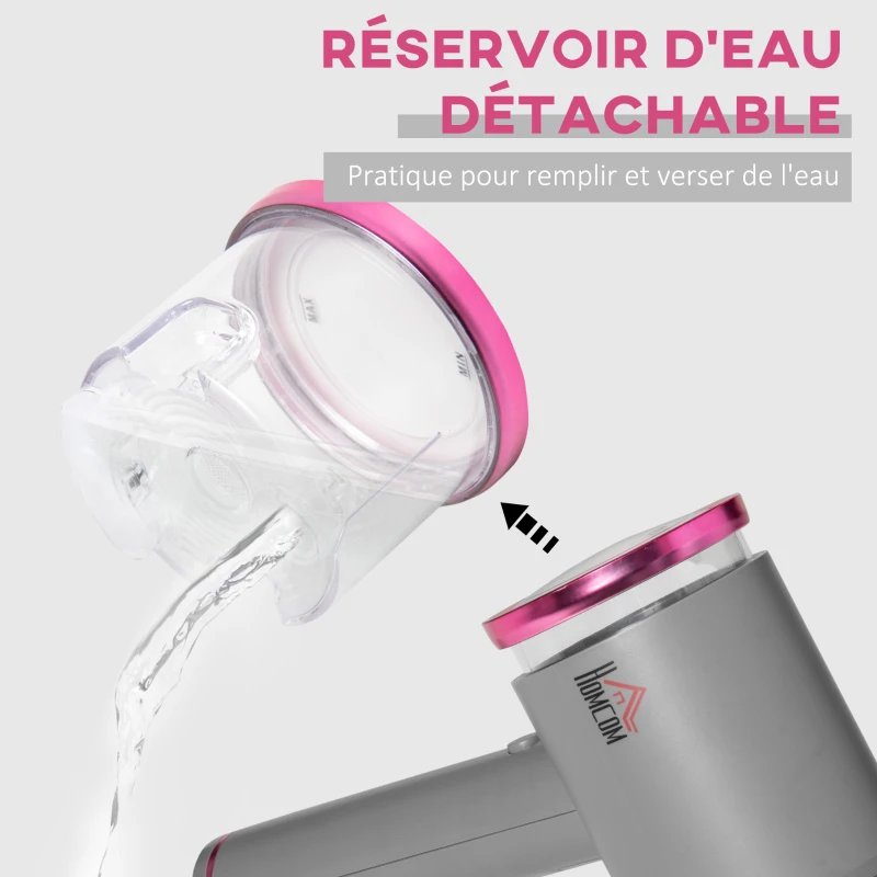 HOMCOM Défroisseur vapeur vertical prêt en 30s réservoir 160 ml Défroisseur à main de voyage 1520 W - portable et léger