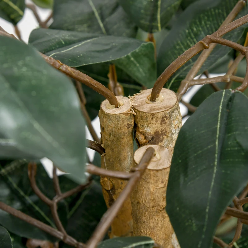 HOMCOM Plantă Ficus Falsă, Plantă Înaltă de 150cm, Plantă Artificială Decorativă pentru Interior și Exterior, Ø17x14.5 cm, Verde(m-9)