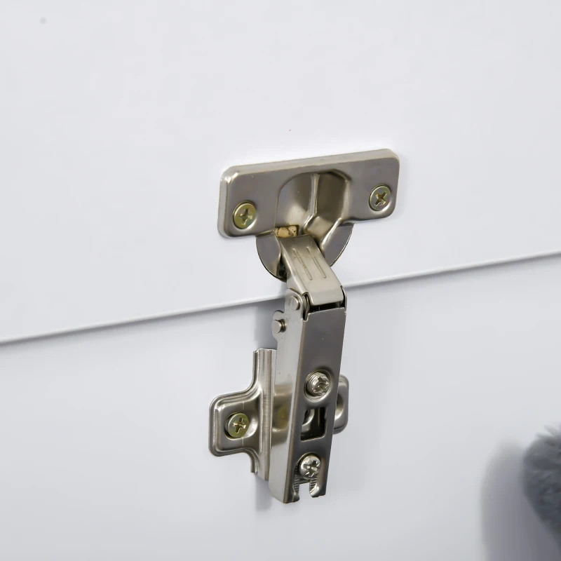 HOMCOM Cutie de Depozitare din Lemn, Moderna si Multifunctionala, pentru Camera, Intrare, Alb