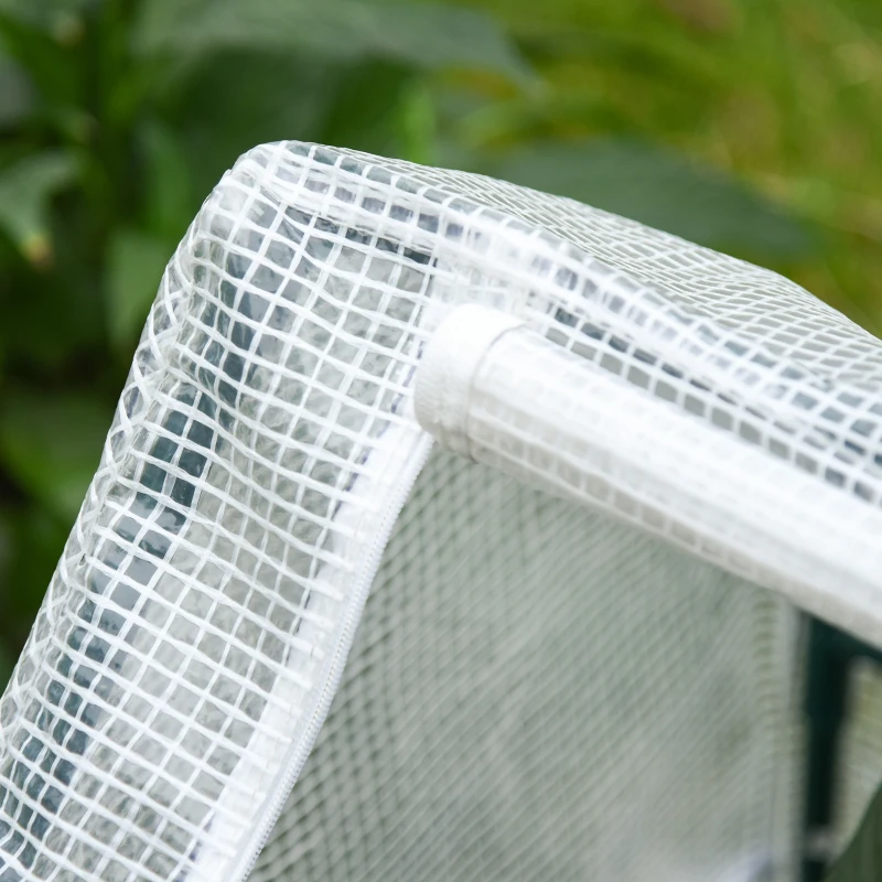 Outsunny Gewächshaus mit Fenster PE Treibhaus Tomatenhaus Frühbeet 120x60x60cm Weiß