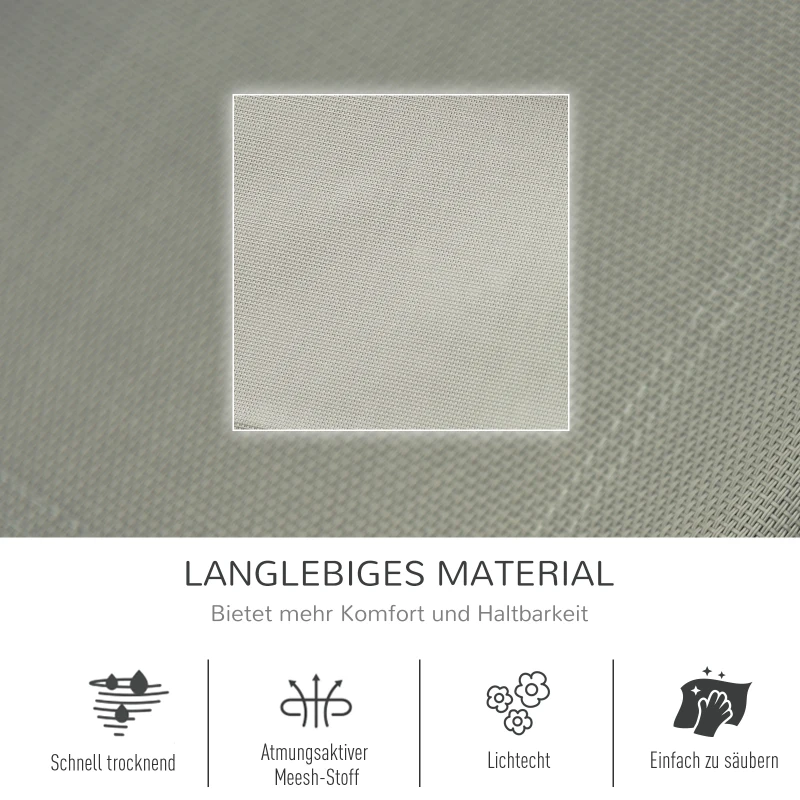 Outsunny Schommelstoel swingstoel tuinstoel schommelende ligstoel metaal mesh lichtgrijs