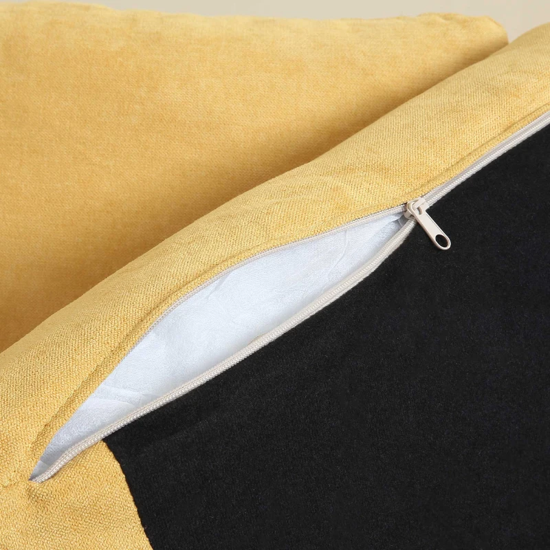 HOMCOM Sofa für 2 Personen, dicke Polsterung, Bezug in Leinenoptik, Stahlbeine, bis 300 kg, gelb, 137 x 79,5 x 71 cm