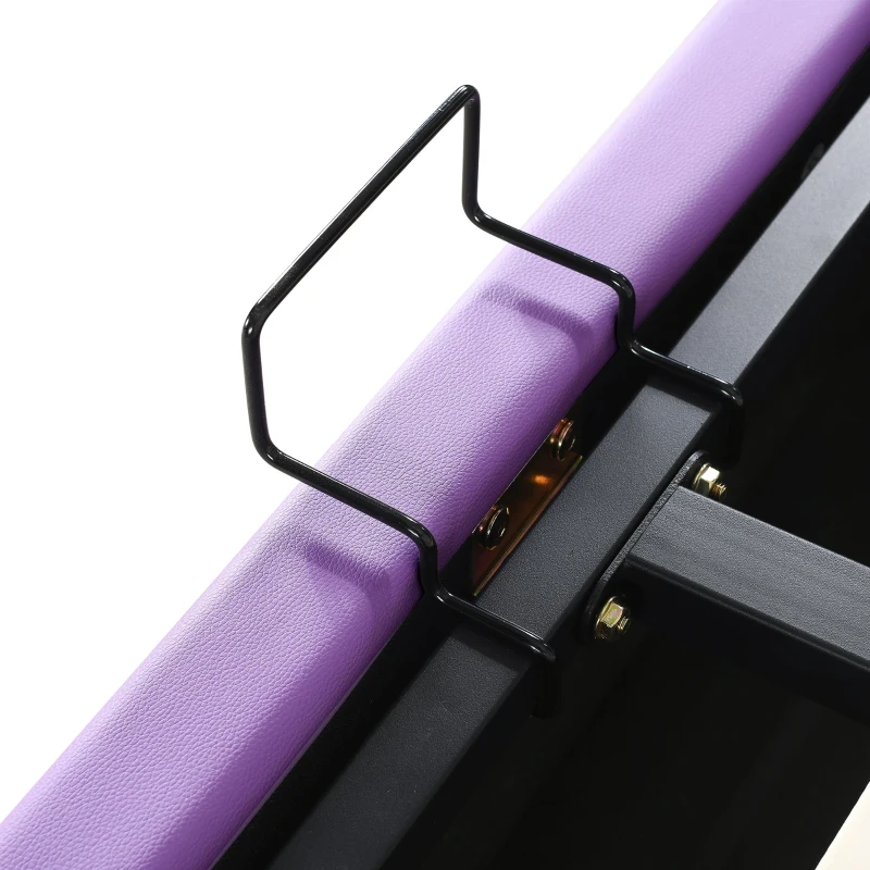 Letto Contenitore Matrimoniale con Sistema Idraulico, Rete a Doghe e Testata Regolabile in Altezza, in Legno, 140x203x125-131 cm, Viola