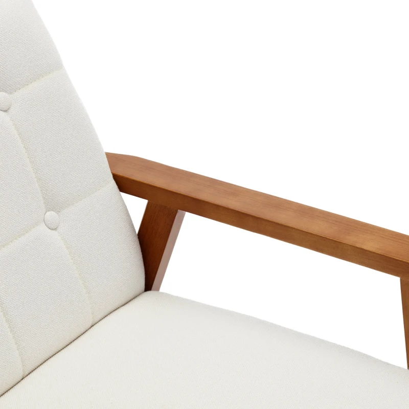 Butaca Reclinable Moderna de Mediados de Siglo para Sala de Estar y Dormitorio Beige