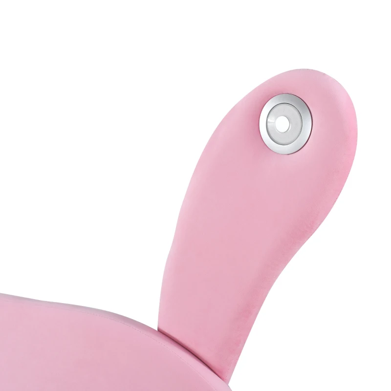 Letto con Contenitore in Tessuto Effetto Velluto, Testata Imbottita Regolabile e Illuminazione LED, 140x203.5x145-151.5 cm, Rosa