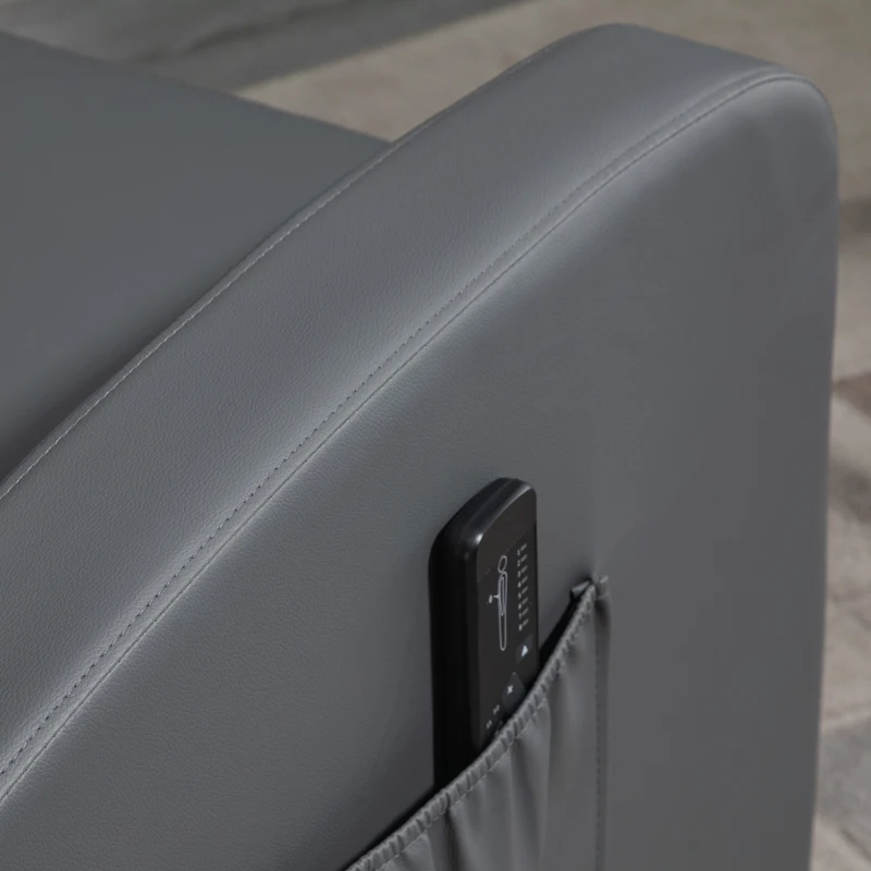 HOMCOM Poltrona Relax Massaggiante con Telecomando e 8 Programmi, Reclinazione e Poggiapiedi, 68x88x98cm, Grigio