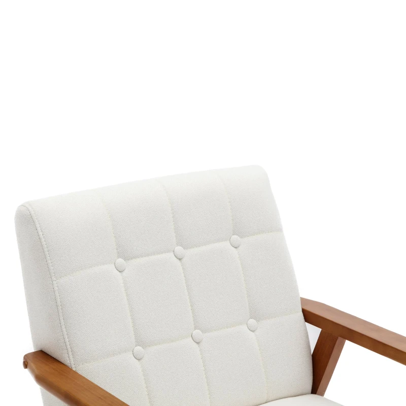 Butaca Reclinable Moderna de Mediados de Siglo para Sala de Estar y Dormitorio Beige