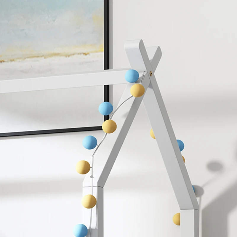 Lettino a Castello per Bambini in Legno con 3 Gradini e 2 Cassetti, Decorazione a Recinzione, 242,5x96x211,5 cm, Bianco