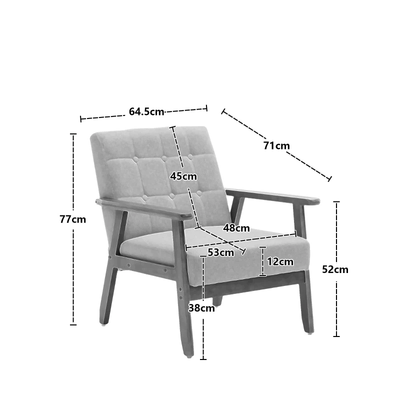 Butaca Reclinable Moderna de Mediados de Siglo para Sala de Estar y Dormitorio Beige