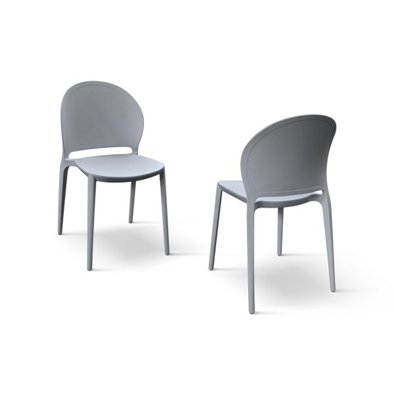 PAZZO DESIGN Sedia Stefania set da 4 sedie Grigio in Polipropilene